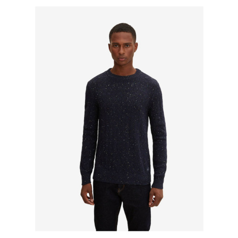 Dark Blue Men's Annealed Sweater with Tom Tailor Wool - Men