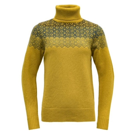 Devold SYVDE WOOL HIGH NECK Dámsky sveter, žltá, veľkosť