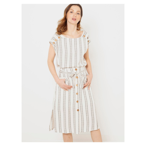 Cream Striped Blouse CAMAIEU - Women