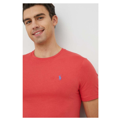 Bavlnené tričko Polo Ralph Lauren pánsky, červená farba, jednofarebný, 710671438