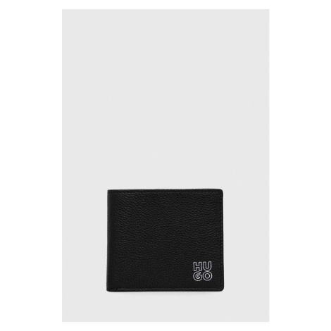 Kožená peňaženka HUGO pánsky, čierna farba Hugo Boss