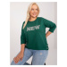 Dark green blouse in a larger size with 3/4 sleeves