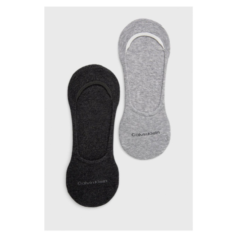 Ponožky Calvin Klein (2-pak) pánske, šedá farba