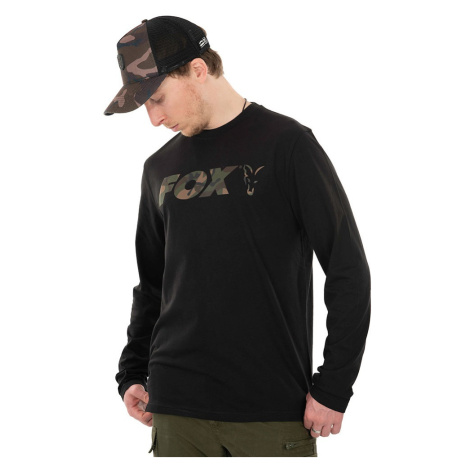 Fox tričko long sleeve black camo t shirt