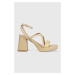 Kožené sandále Guess TILINE béžová farba, FL6TLI LEA03