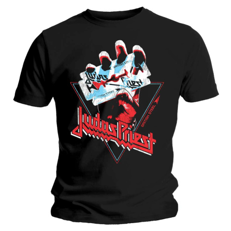 Judas Priest tričko British Steel Hand Triangle Čierna