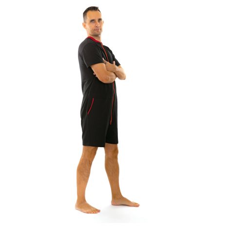 Dendy Pánsky overal pyžamový krátky Black