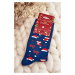 Men's Cotton Christmas Socks with Navy Blue Patterns