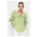 Trendyol Green Collar Detailed Woven Blouse