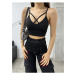 Dámsky predný krížový lano popruh polstrovaný crop top bustier BİKELİFE