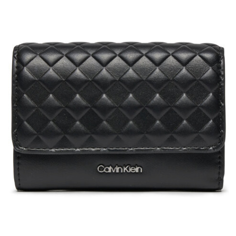 Calvin Klein Malá dámska peňaženka Calvin Mini Quilt Small Trifold K60K611896 Čierna
