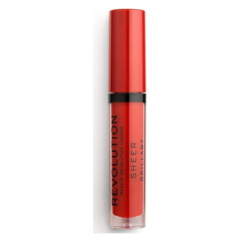 Makeup Revolution  Sheer Brilliant Lip Gloss - 134 Ruby  Lesky na pery Červená