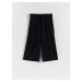 Reserved - Široké nohavice typu culottes - Čierna