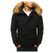 Zimná čierna bunda s kapucňou
