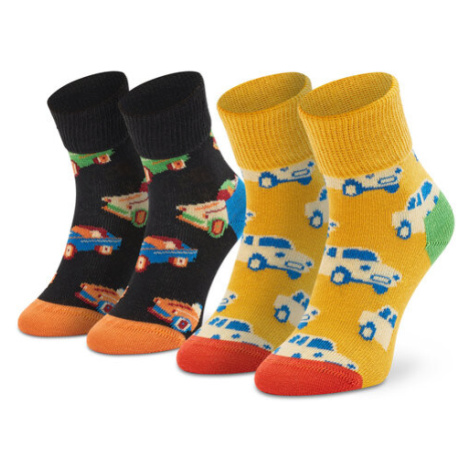 Happy Socks Súprava 2 párov vysokých detských ponožiek KCAR19-9300 Farebná