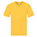 Original V-neck Fruit of the Loom Men's Yellow T-shirt