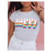 Women's T-shirt HAPPY, light gray Dstreet