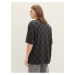 Čierne pánske kockované oversize tričko Tom Tailor Denim