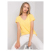 Yellow cotton V-neck T-shirt