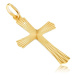 Zlatý 14K prívesok - lúčovitý kríž so zvlnenými koncami