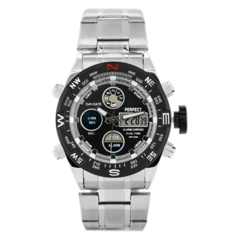 Pánske hodinky PERFECT ZEUS - A890 (zp257b) - silver/black