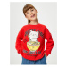 Koton Cat Printed Sweat Crew Neck Long Sleeve Raised