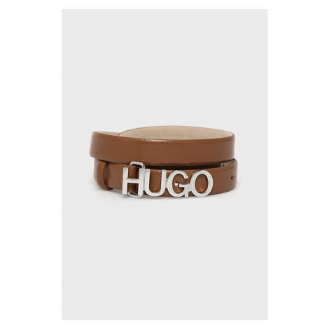 Kožený opasok Hugo dámsky, hnedá farba Hugo Boss