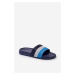 Classic men's slippers with straps, navy blue Sylri
