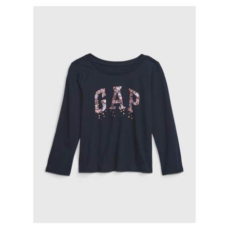 Tmavomodré dievčenské tričko s dlhým rukávom GAP