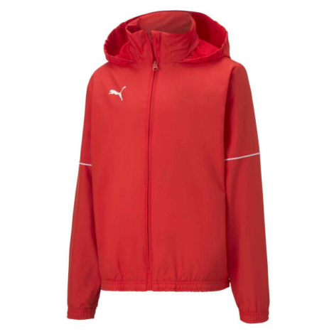 Puma TEAM GOAL RAIN JACKET JR Detská športová bunda, červená, veľkosť