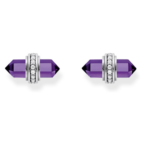 Thomas Sabo H2281-643-13 Silver stud earrings with violet onyx