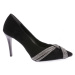 DGN Women's Silver Stone Twist Strap Evening Shoes Black Velvet