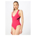 Calvin Klein Swimwear Plus Jednodielne plavky 'Plunge One Piece'  ružová / čierna