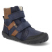 Barefoot zimná obuv s membránou Koel - Milo Hydro Tex Navy/Cognac modré