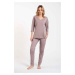 Women's pyjamas Betty, 3/4 sleeves, long trousers - cappuccino/cappuccino print