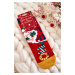 Women's socks with Christmas pattern "ho ho ho" red