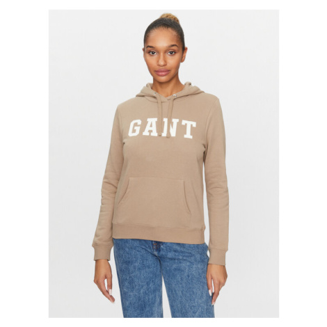 Gant Mikina Reg Graphic Hoodie 4200742 Béžová Regular Fit