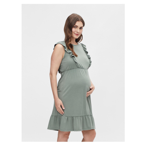 Kaki tehotenské šaty s výstrihom na chrbte Mama.licious Roberta Mama Licious