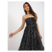 Black polka dot dress with ruffles