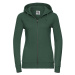 Green women's hoodie with Authentic Russell zipper