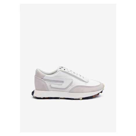 Beige and white women's sneakers with suede details Diesel Racer - Women