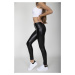 Dámske nohavice Hugz Black Faux Leather Mid Waist - HUGZJEANS bordó