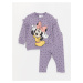 LC Waikiki Crew Neck Long Sleeve Minnie Mouse Printed Baby Girl Sweatshirt and Tracksuit Bottom 