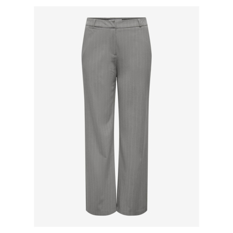 Women's grey striped trousers ONLY Brie - Ladies