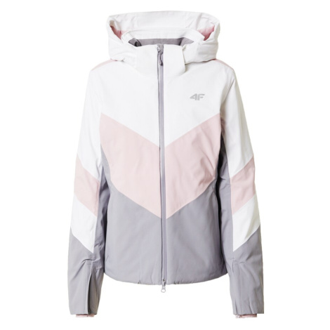 4F Outdoorová bunda  sivá / ružová / biela