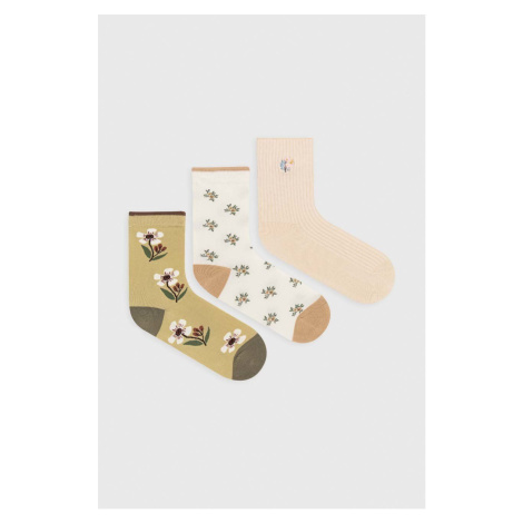 Ponožky Answear Lab 3-pak dámske, béžová farba
