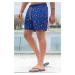 Madmext Navy Blue Patterned Men's Marine Shorts 6367