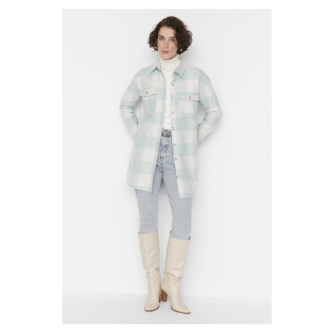 Trendyol Mint Checked Woven Shirt