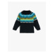 Koton Sweater Knitted Stand Collar Long Sleeve Ethnic Patterned