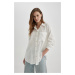 DEFACTO Oversize Fit Linen Look Long Sleeve Shirt